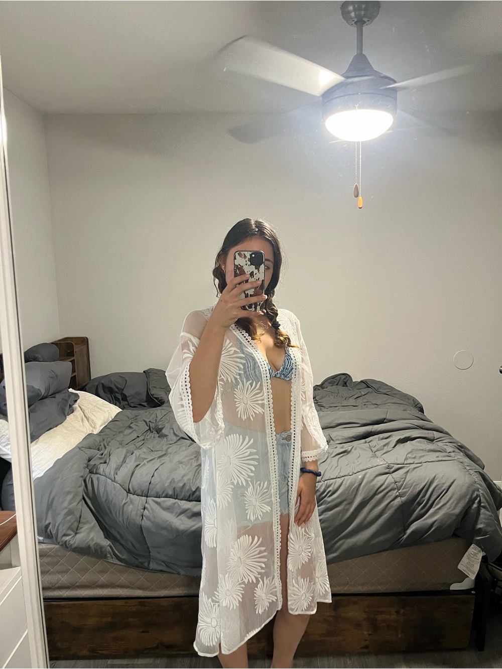 Amaryllis x Dani Austin White Embroidered Kimono Size S